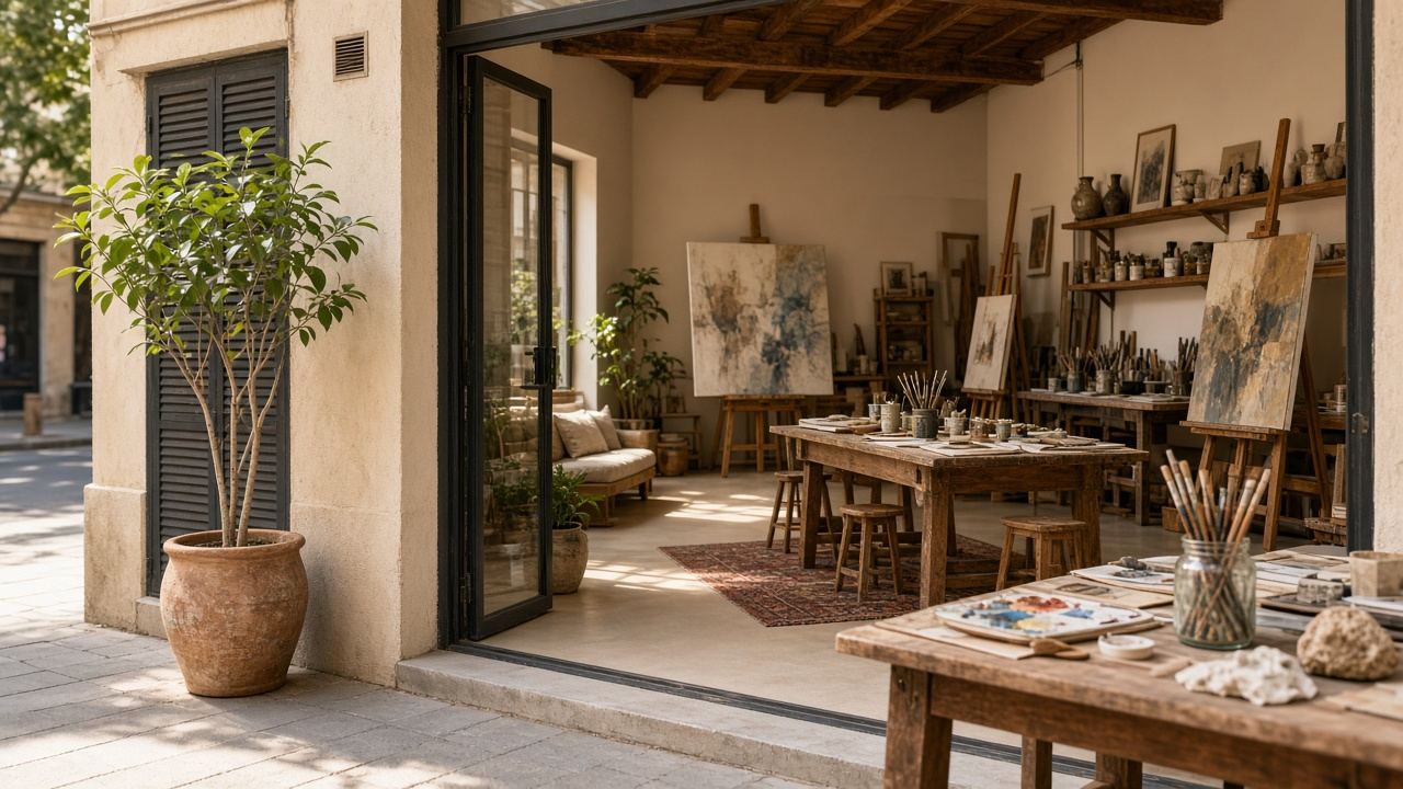 Adult art / drawing / painting studio workspace at Autoport Atelier
